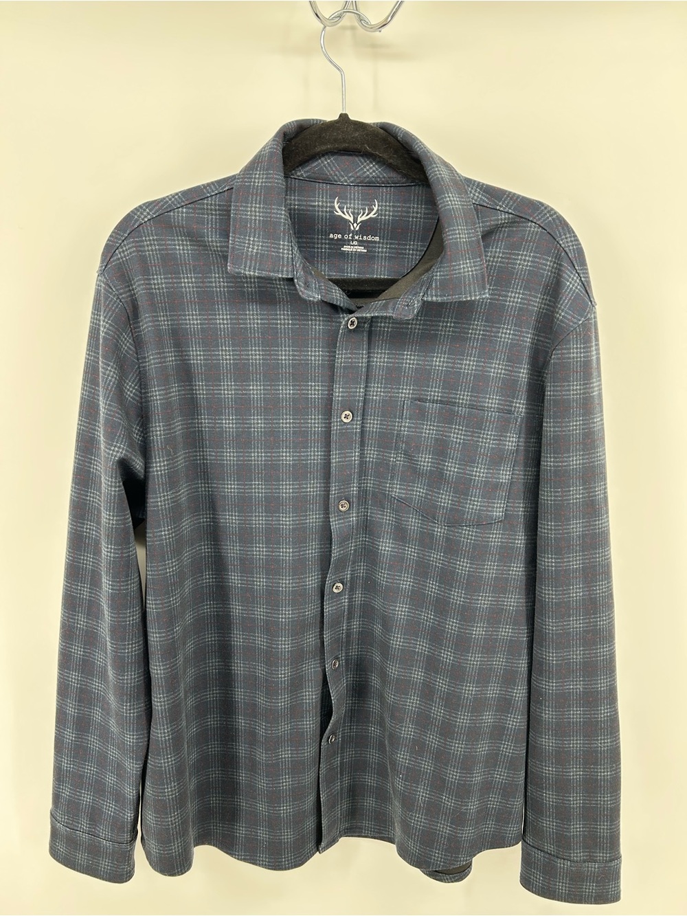 Apex of Wisdom Men's Navy Plaid Button-Down Shirt
